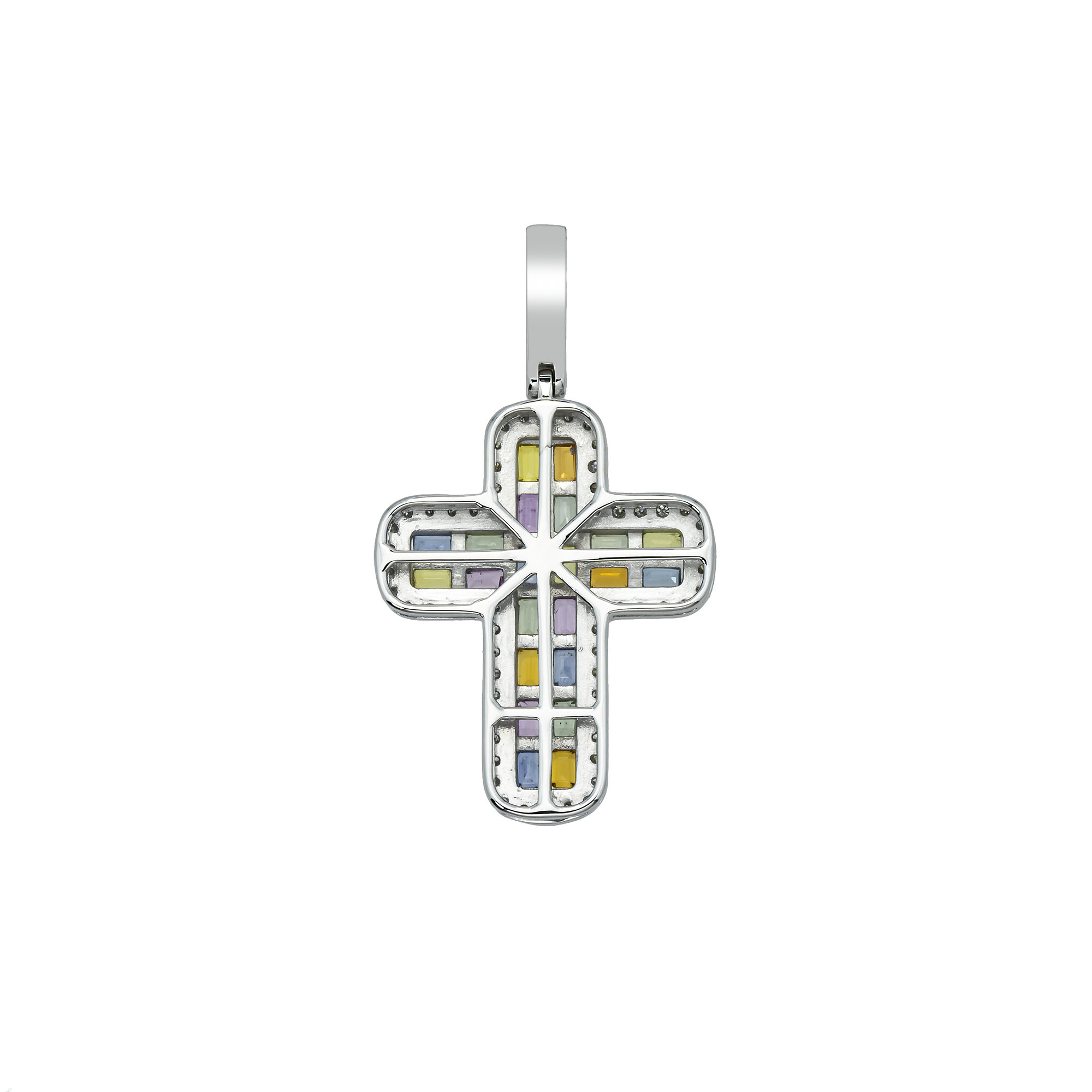 Colored Gem Stone Pendant, 14K White Gold 0.51ct view 3