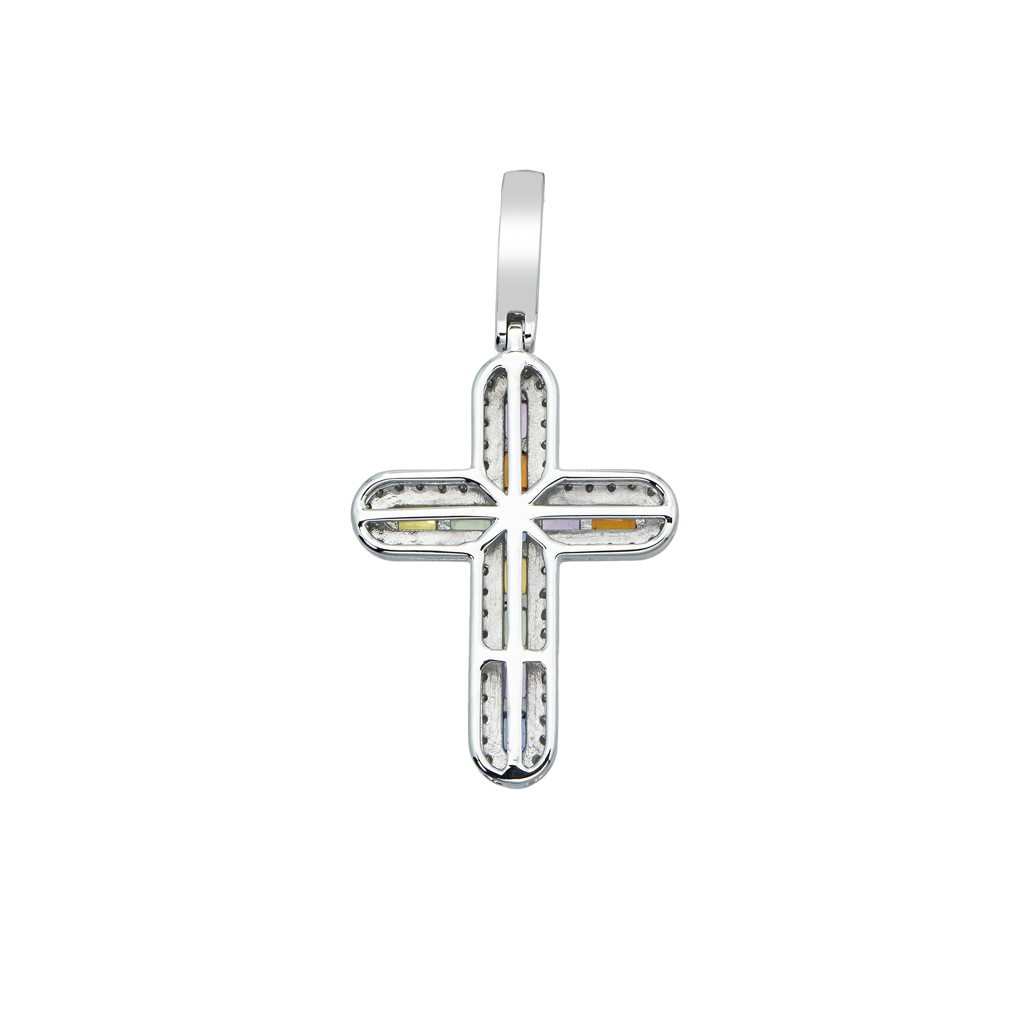 Colored Gem Stone Pendant, 14K White Gold 0.47ct view 3