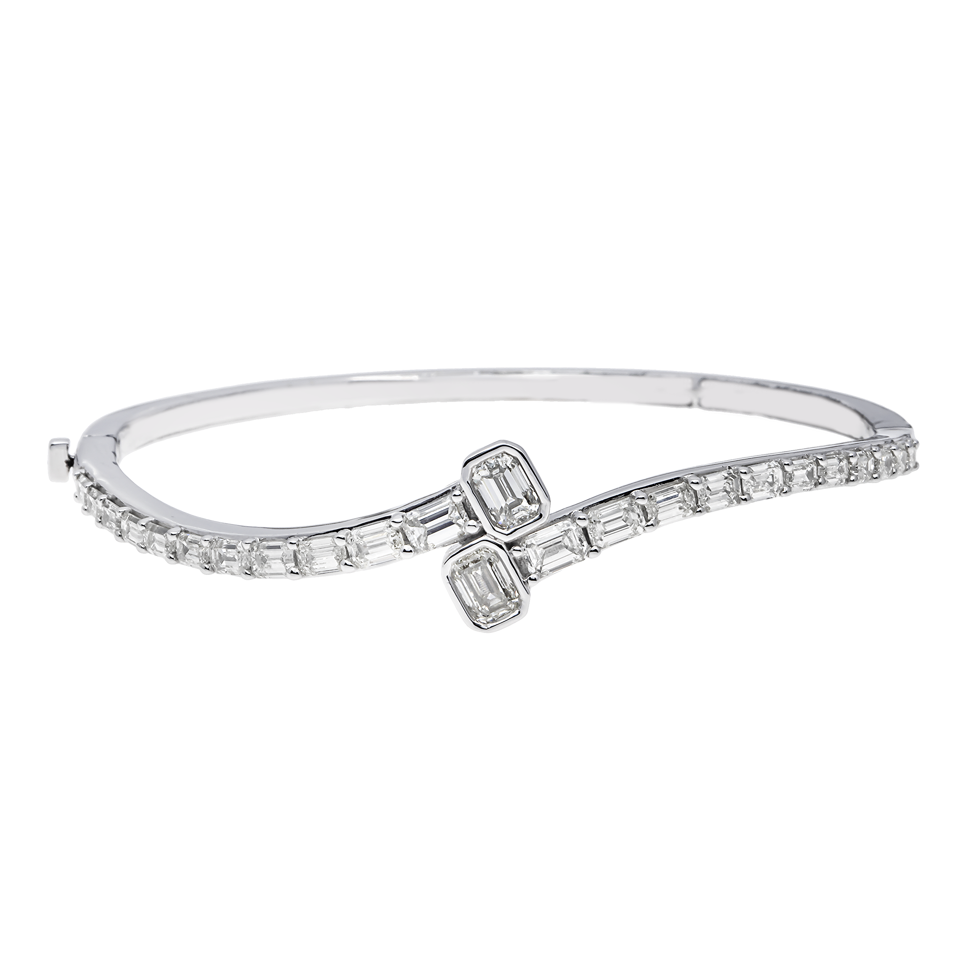Emerald Cut Diamond Bangle
