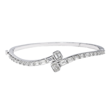 Emerald Cut Diamond Bangle