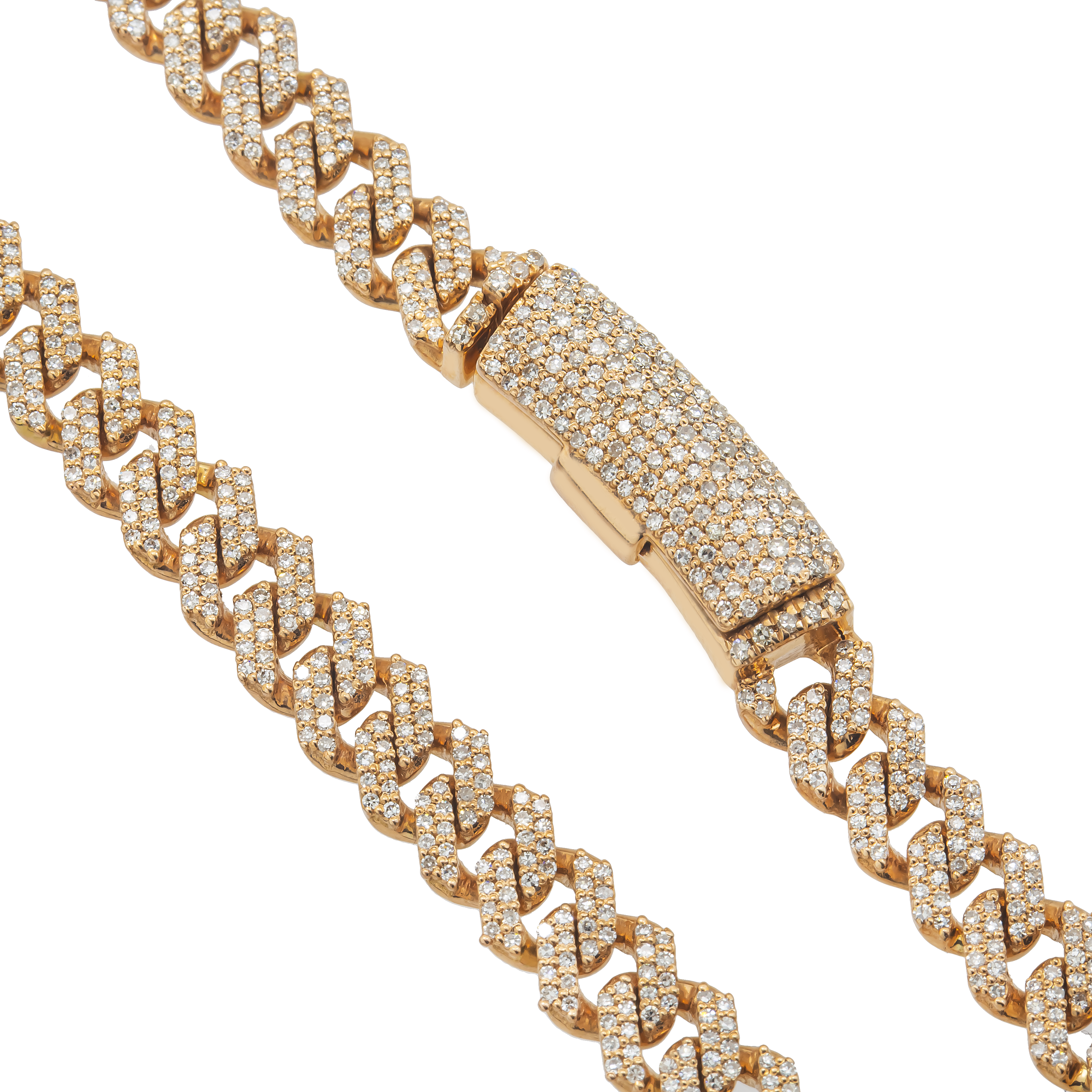 Mini Diamond Cuban Link, 14K Yellow Gold 5.31ct view 2