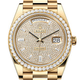 Rolex Day-Date 40 Yellow Gold Diamond-Paved Dial Diamond Bezel President Bracelet – 228348DPAV