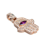 Diamond Hamsa Pendant, 14K Rose Gold 8.50ct (2 of 2)