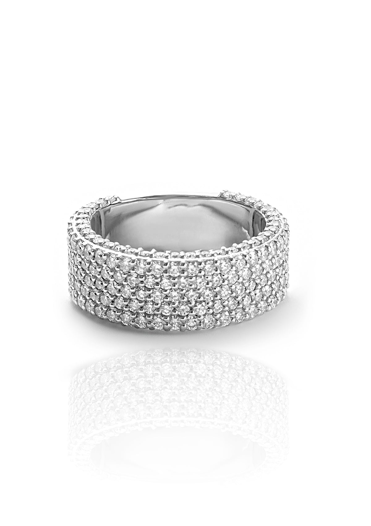 Diamond Wedding Band, 14K White Gold 4.25ct