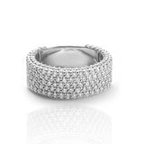 Diamond Wedding Band, 14K White Gold 4.25ct