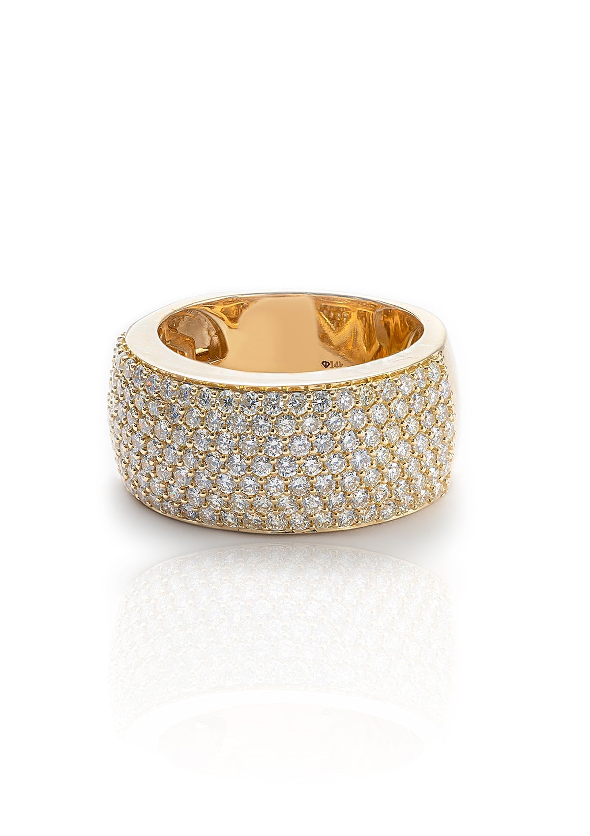Diamond Wedding Band, 14K Yellow Gold 3.65ct
