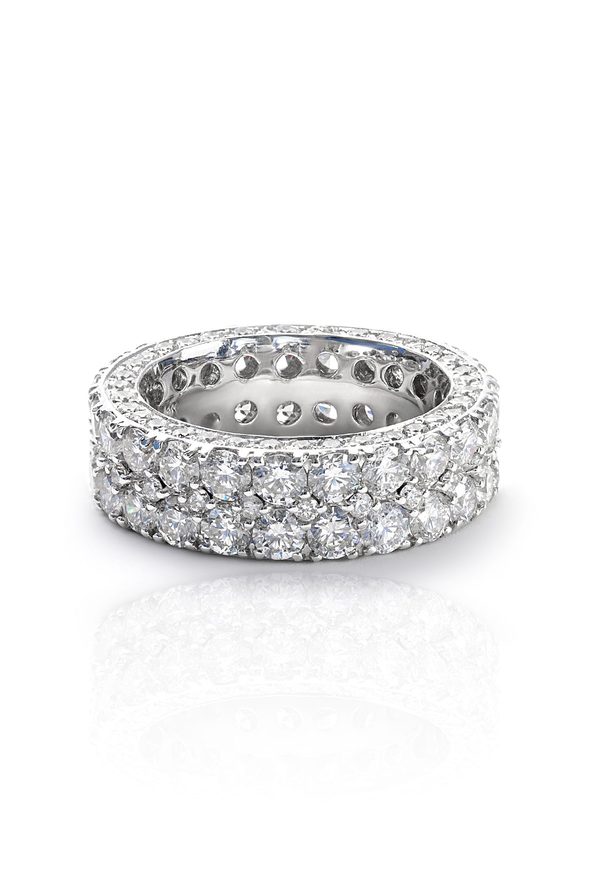 Diamond Wedding Band, 14K White Gold 9.25ct