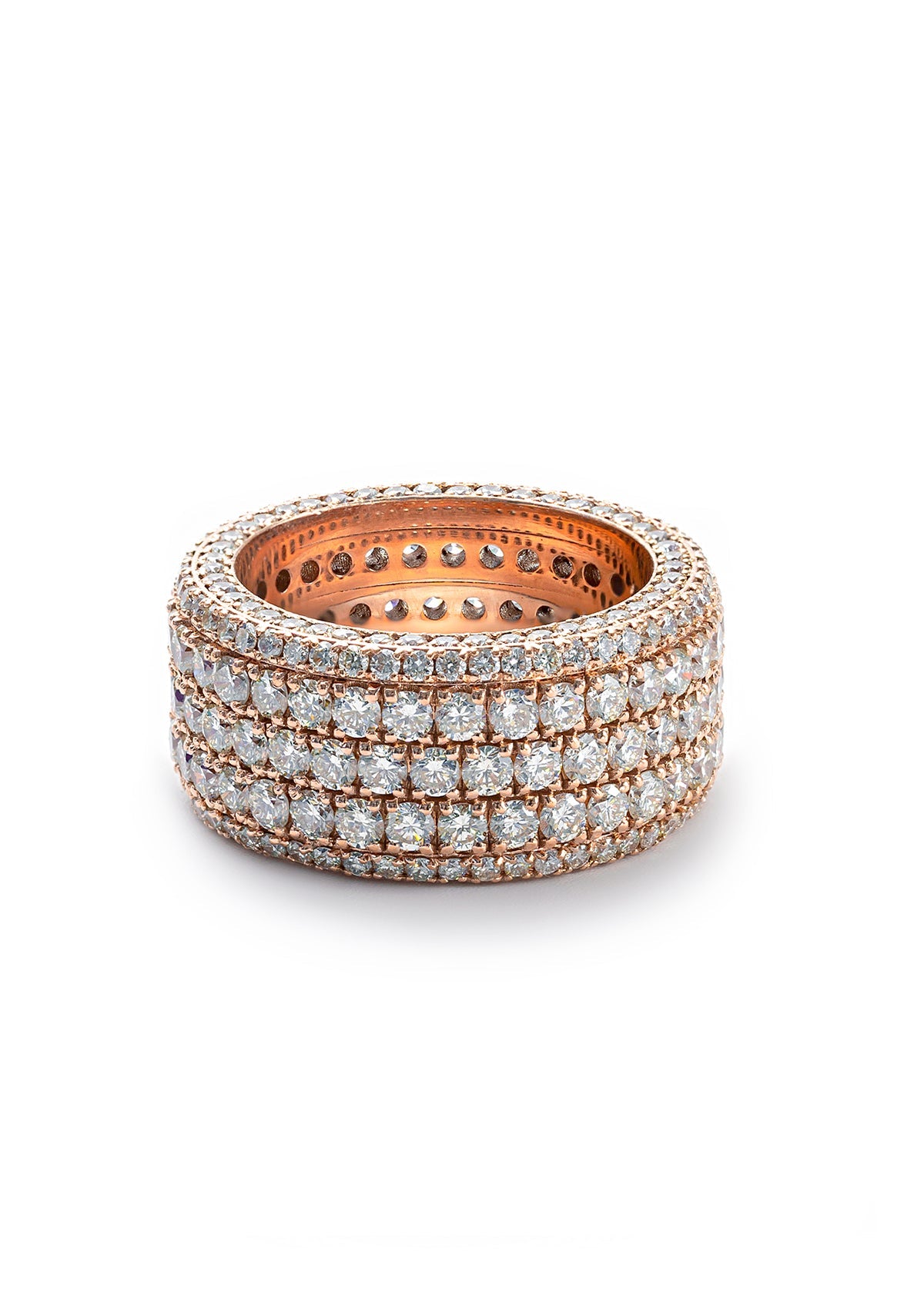 Diamond Wedding Band, 14K Rose Gold 10.50ct