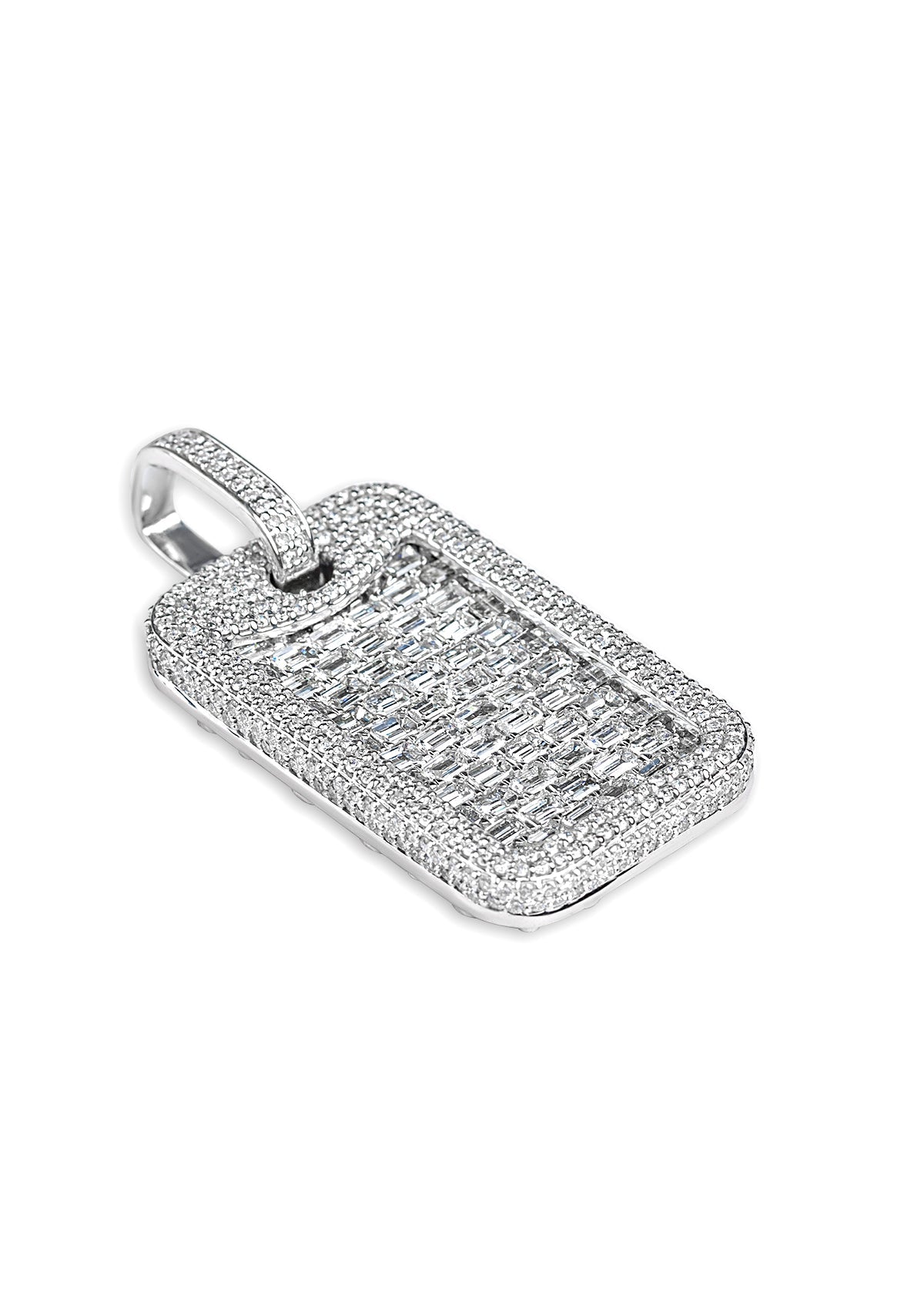 Emerald Cut Dog Tag, 14K White Gold 3.79ct view 2