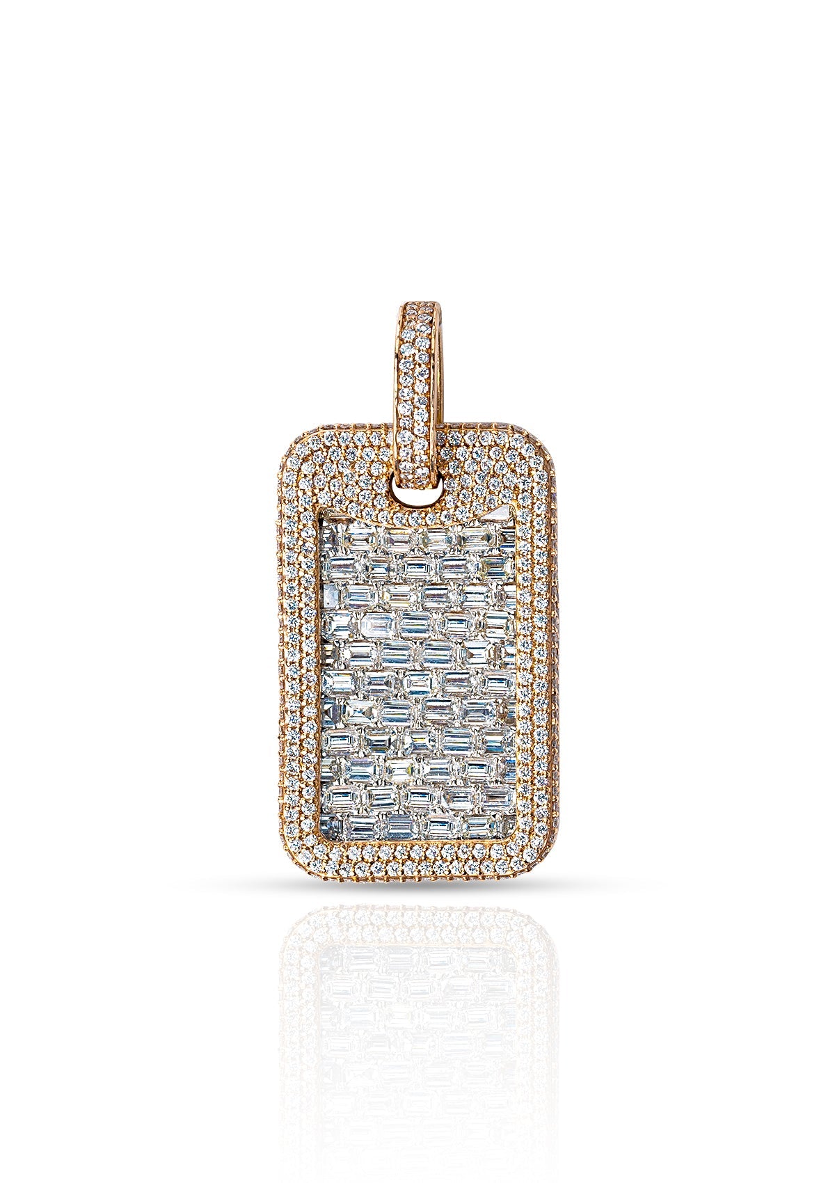 Emerald Cut Dog Tag, 14K Rose Gold 3.79ct
