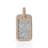 Emerald Cut Dog Tag, 14K Rose Gold 3.79ct