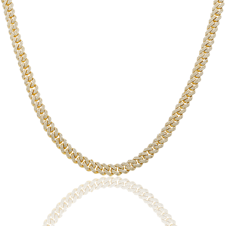 Mini Diamond Cuban Link, 14K Yellow Gold 7.50ct