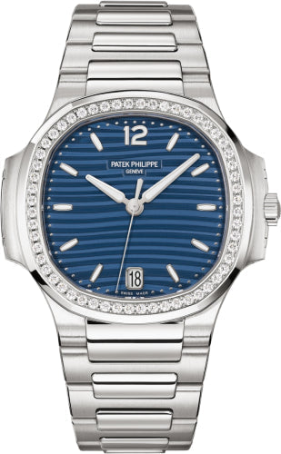 Patek Philippe Nautilus 35.2mm Stainless Steel Blue Dial Diamond Bezel – 7118/1200A-001