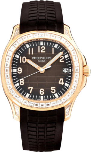 Patek Philippe Aquanaut 40mm Rose Gold Brown Dial Diamond Bezel Composite Strap – 5167/300R-010