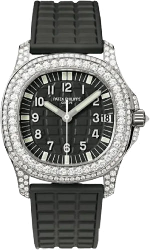 Patek Philippe Aquanaut Luce 35mm White Gold Black Dial Diamond Bezel – 5069G-001