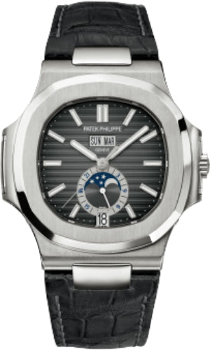 Patek Philippe Nautilus Annual Calendar Moon Phases 40.5mm Stainless Steel Black Dial – 5726A-001