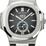 Patek Philippe Nautilus Annual Calendar Moon Phases 40.5mm Stainless Steel Black Dial – 5726A-001