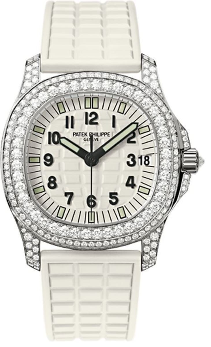 Patek Philippe Aquanaut Luce 40mm White Gold White Dial Diamond Bezel – 5069G-011