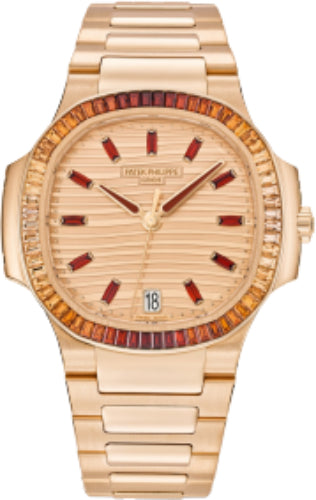 Patek Philippe Nautilus 35.2mm Rose Gold Gem-Set Bezel – 7118/1300R-001