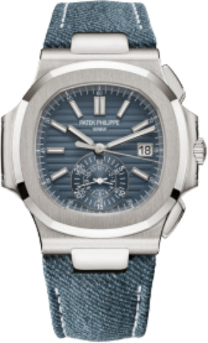 Patek Philippe Nautilus Chronograph White Gold Blue-Gray Dial – 5980/60G-001