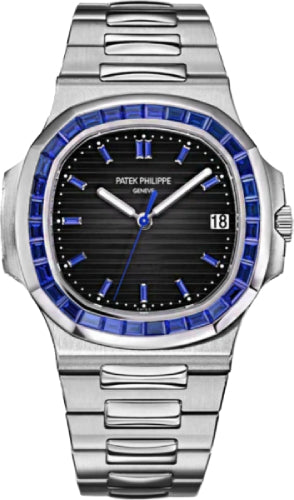 Patek Philippe Nautilus 40mm Platinum Blue Dial Sapphire-Set Bezel – 5711/111P-001