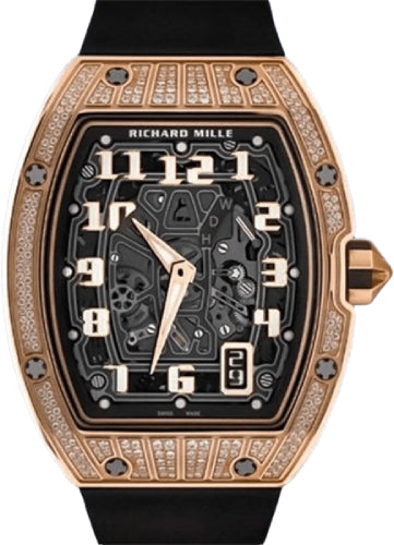 Richard Mille Automatic Extra-Thin 47mm Rose Gold Diamond-Set Openworked Dial – RM67-01