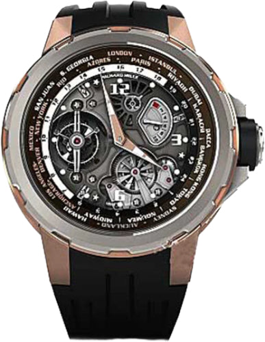 Richard Mille Tourbillon Worldtimer Jean Todt Titanium and Red Gold Openworked Dial – RM58-01