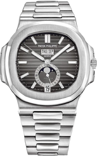 Patek Philippe Nautilus Annual Calendar Moon Phases 40.5mm Stainless Steel Black Dial – 5726/1A-001