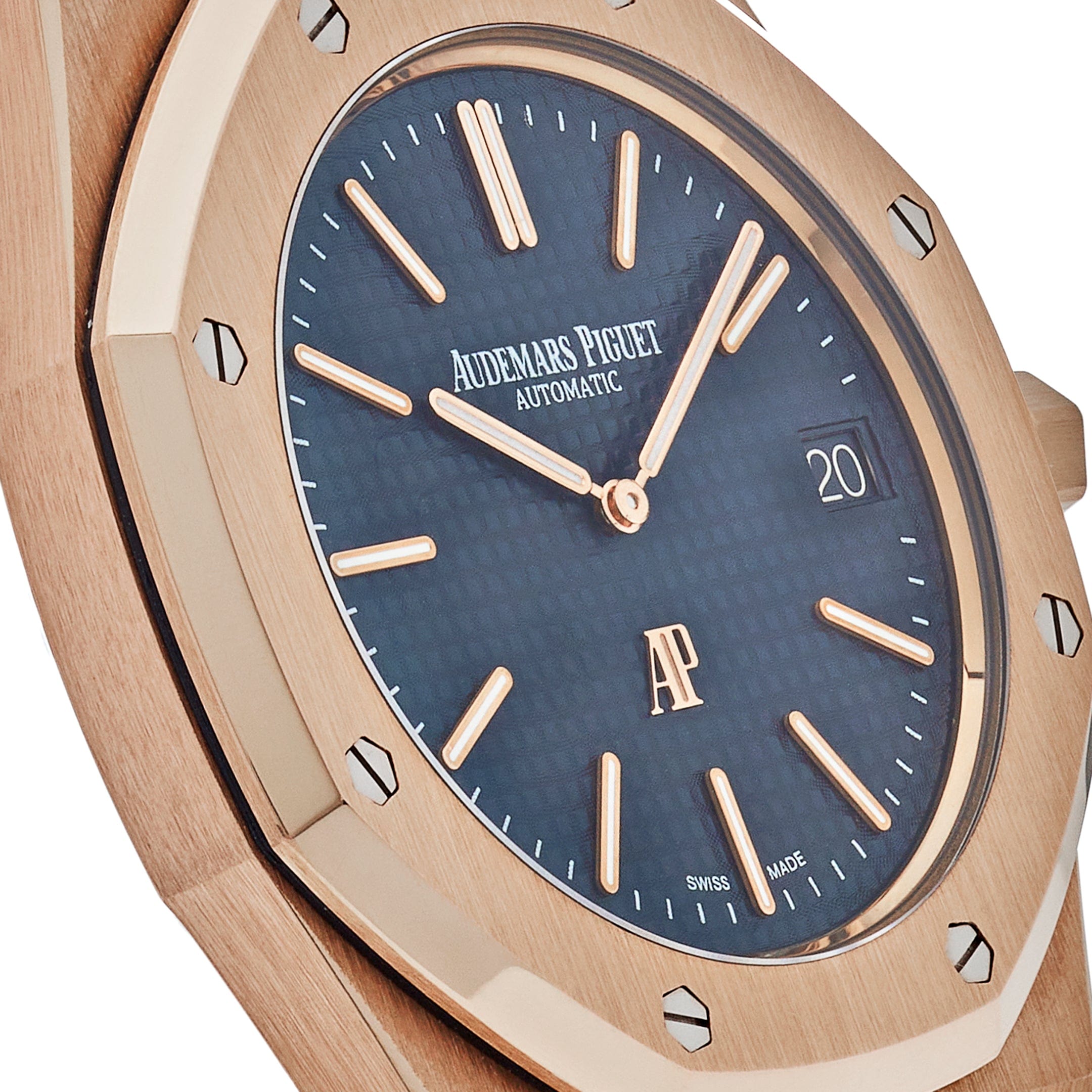 Audemars Piguet Royal Oak 15202OR.OO.1240OR.01 'Jumbo' Extra-Thin Rose Gold Blue Dial (2016) view 5