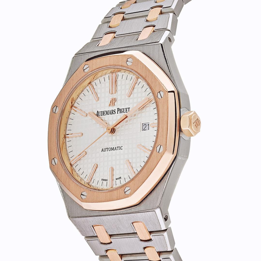 Audemars Piguet Royal Oak 15400SR.OO.1220SR.01 Stainless Steel Rose Gold White Dial (2015) view 2