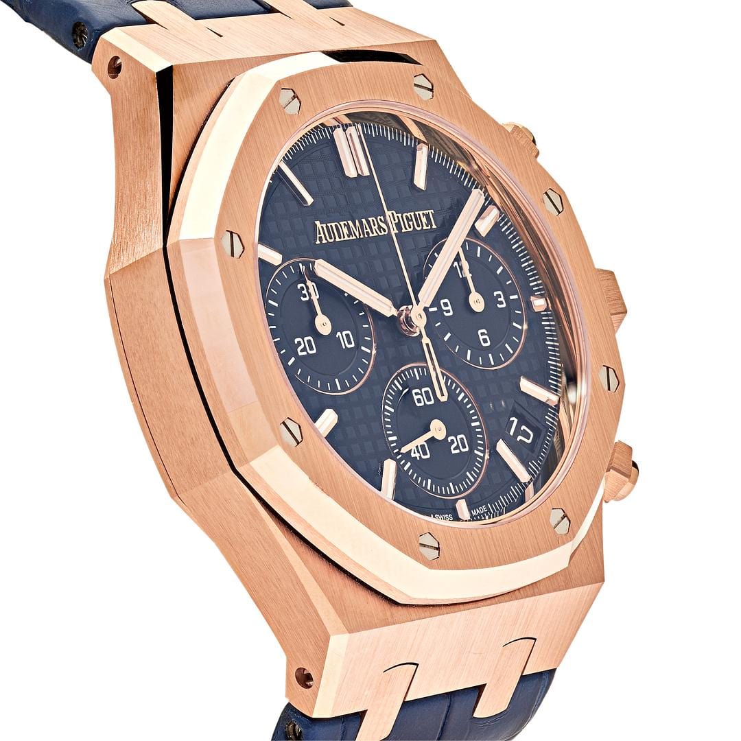 Audemars Piguet Royal Oak 26240OR.OO.D315CR.01 Chronograph '50th Anniversary' Rose Gold Blue Dial view 4
