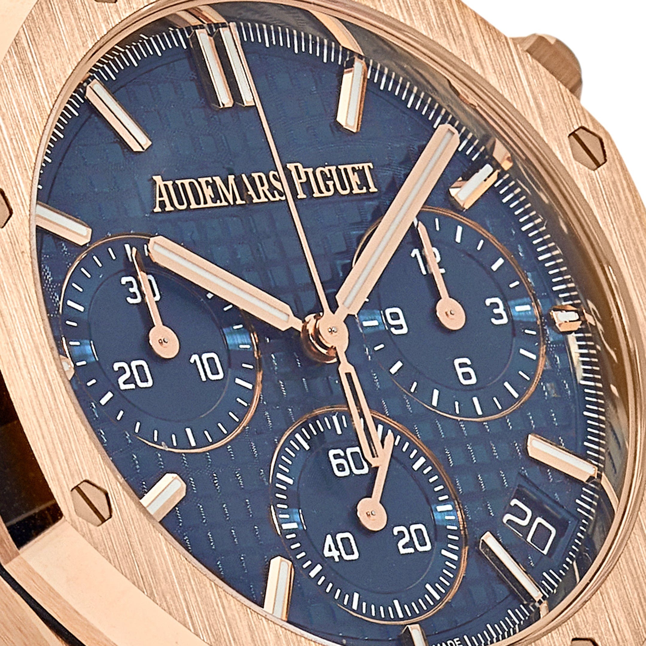 Audemars Piguet Royal Oak 26240OR.OO.D315CR.01 Chronograph '50th Anniversary' Rose Gold Blue Dial view 5
