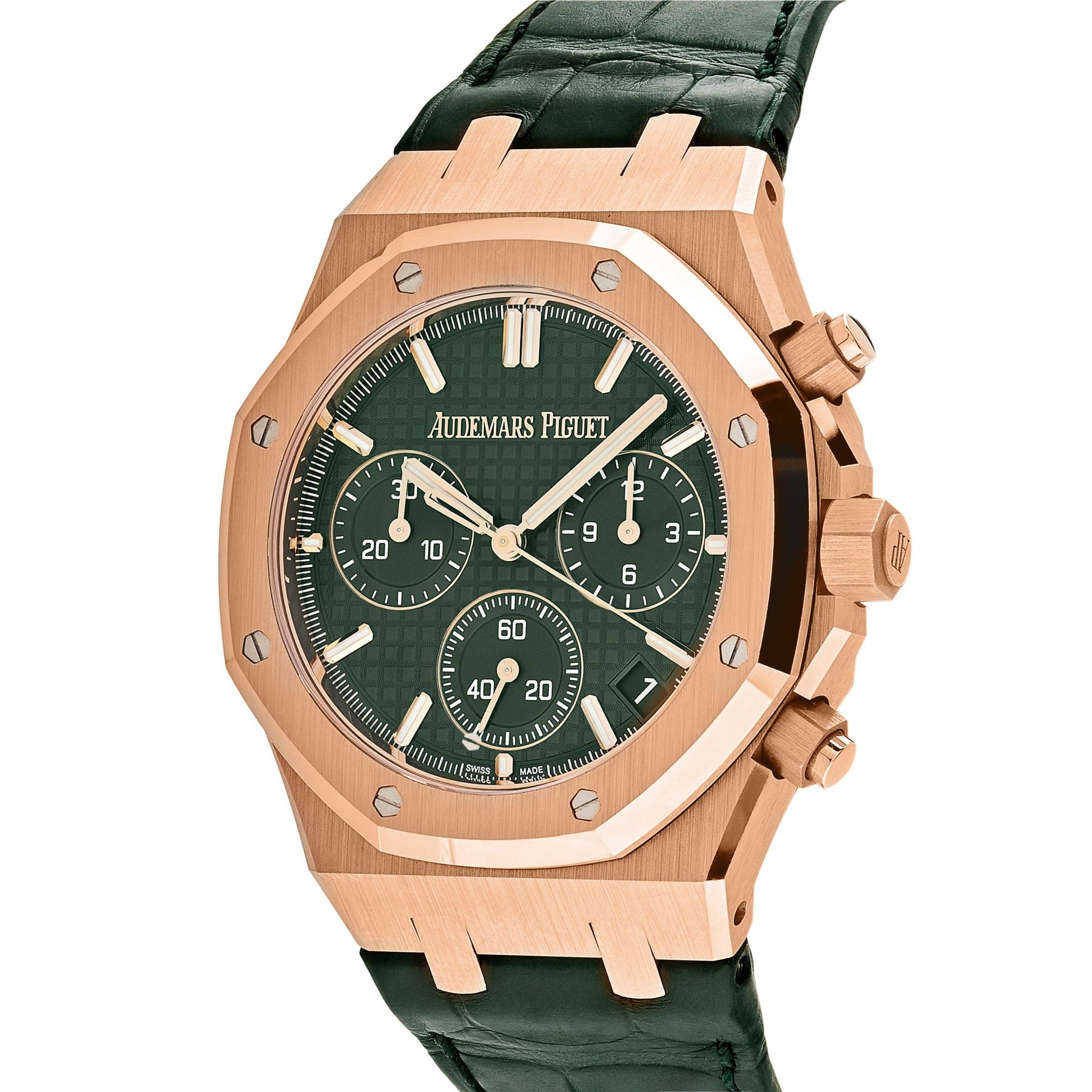 Audemars Piguet Royal Oak 26240OR.OO.D404CR.01 Chronograph '50th Anniversary' Rose Gold Green Dial view 2