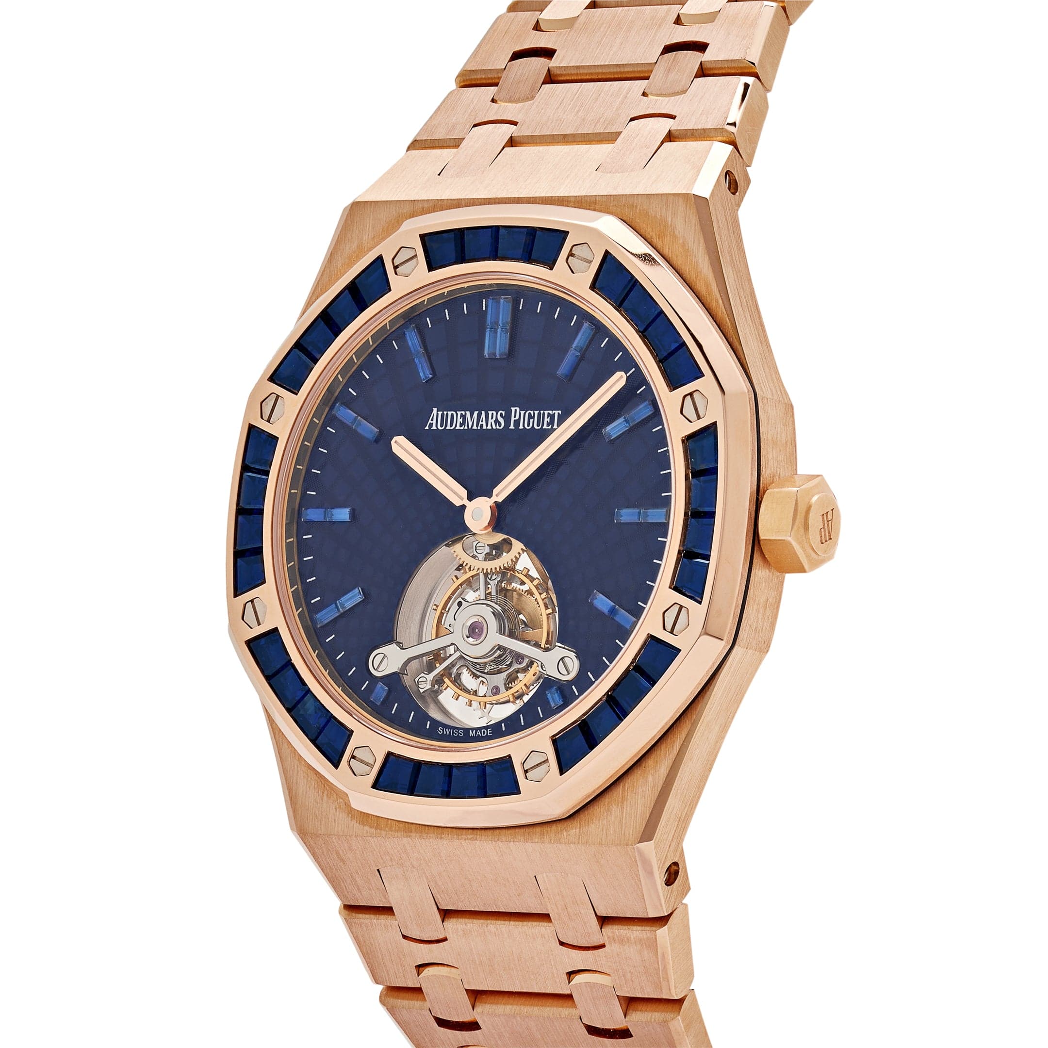 Audemars Piguet Royal Oak 26521OR.SS.1220OR.01 'Extra-Thin' Tourbillon Rose Gold Blue Sapphire view 3