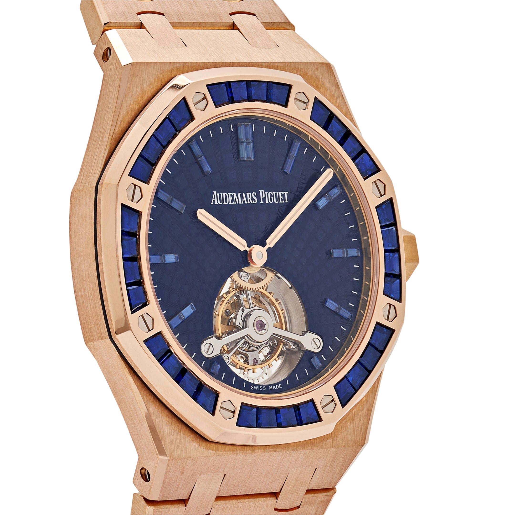 Audemars Piguet Royal Oak 26521OR.SS.1220OR.01 'Extra-Thin' Tourbillon Rose Gold Blue Sapphire view 4