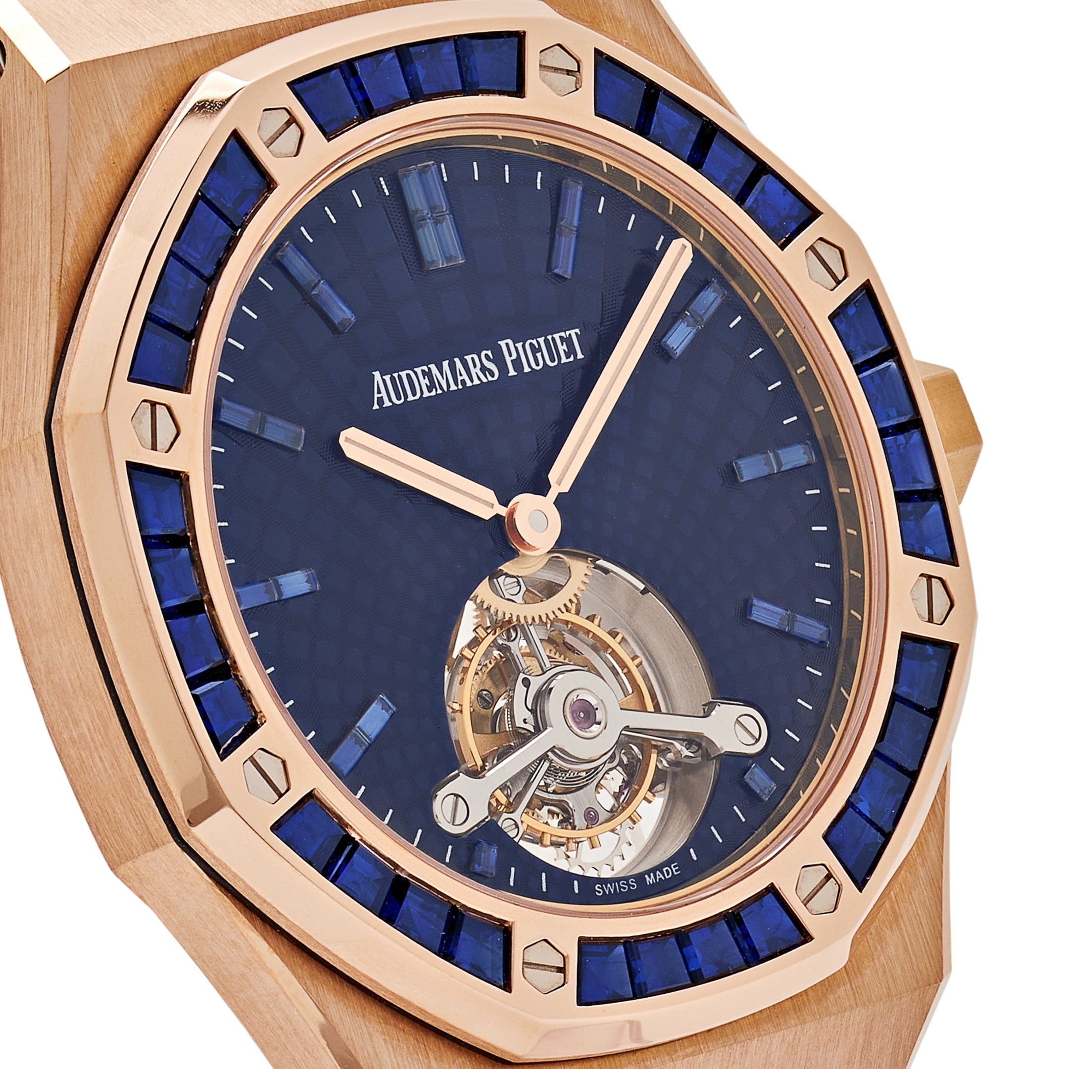 Audemars Piguet Royal Oak 26521OR.SS.1220OR.01 'Extra-Thin' Tourbillon Rose Gold Blue Sapphire view 5