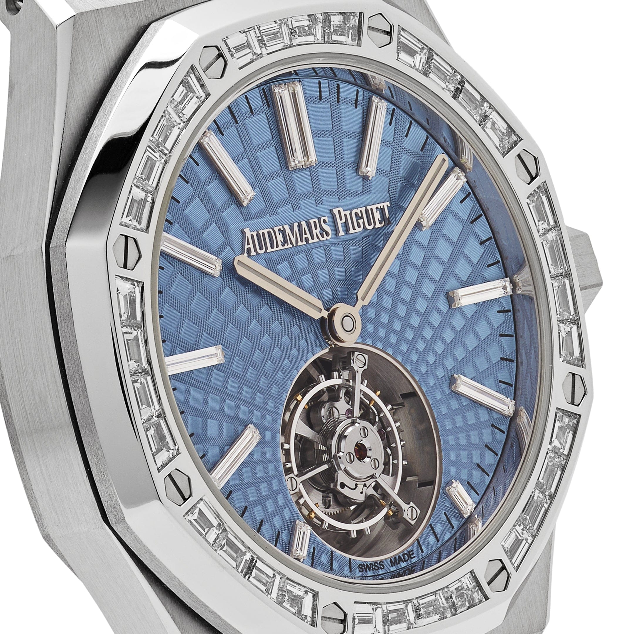 Audemars Piguet Royal Oak 26535PT.ZZ.1220PT.01 Selfwinding Flying Tourbillon Platinum Light Blue Dial view 5