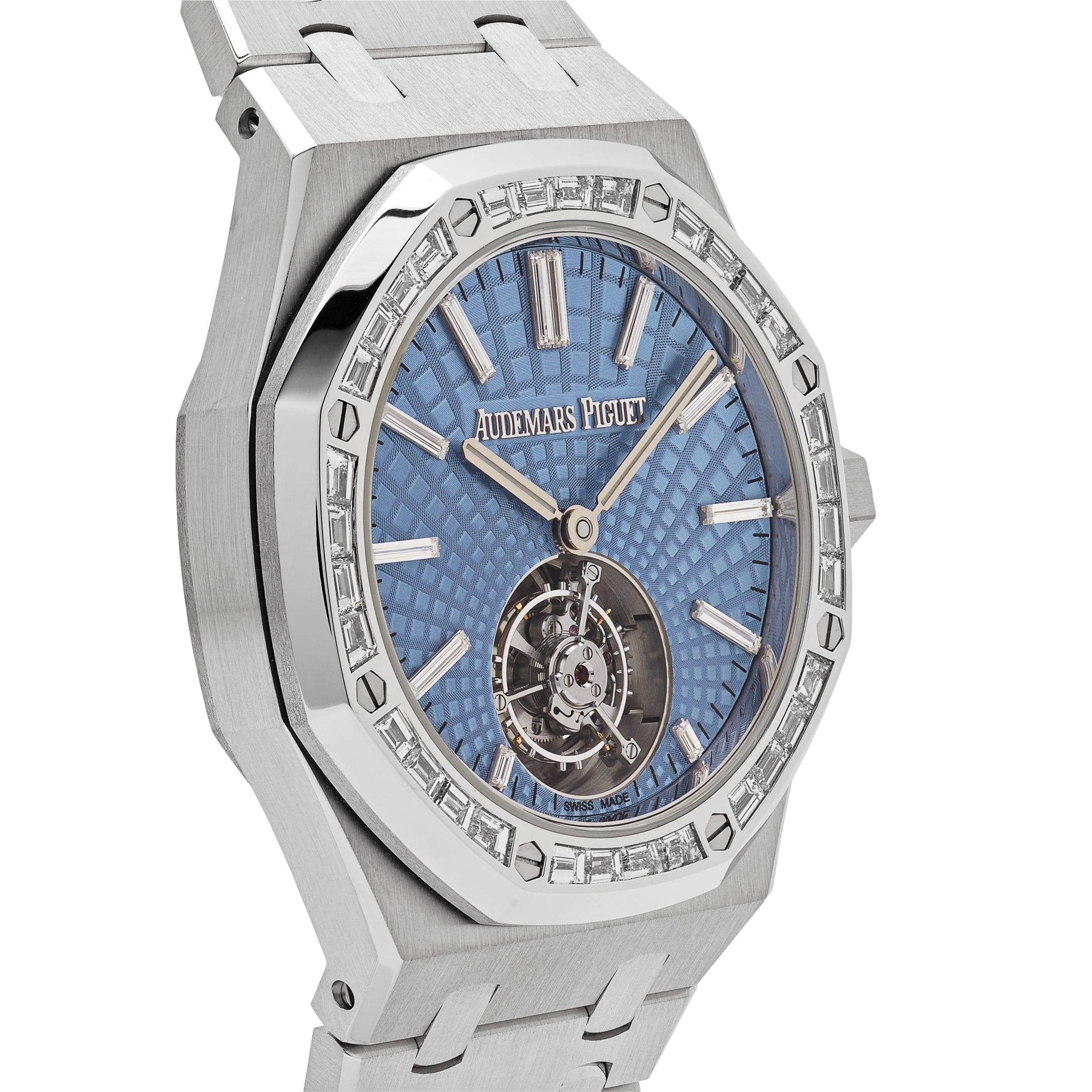 Audemars Piguet Royal Oak 26535PT.ZZ.1220PT.01 Selfwinding Flying Tourbillon Platinum Light Blue Dial view 4