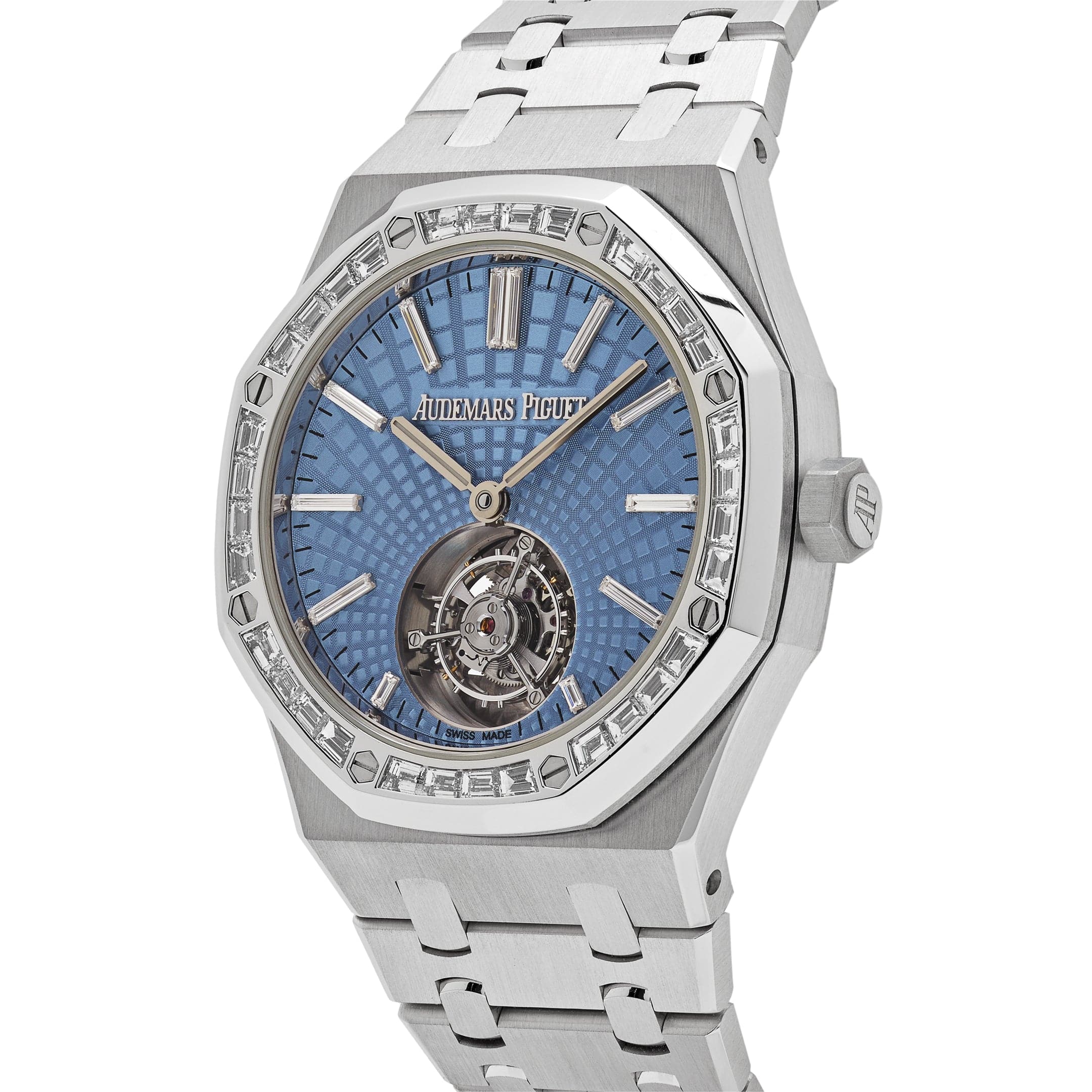 Audemars Piguet Royal Oak 26535PT.ZZ.1220PT.01 Selfwinding Flying Tourbillon Platinum Light Blue Dial view 3