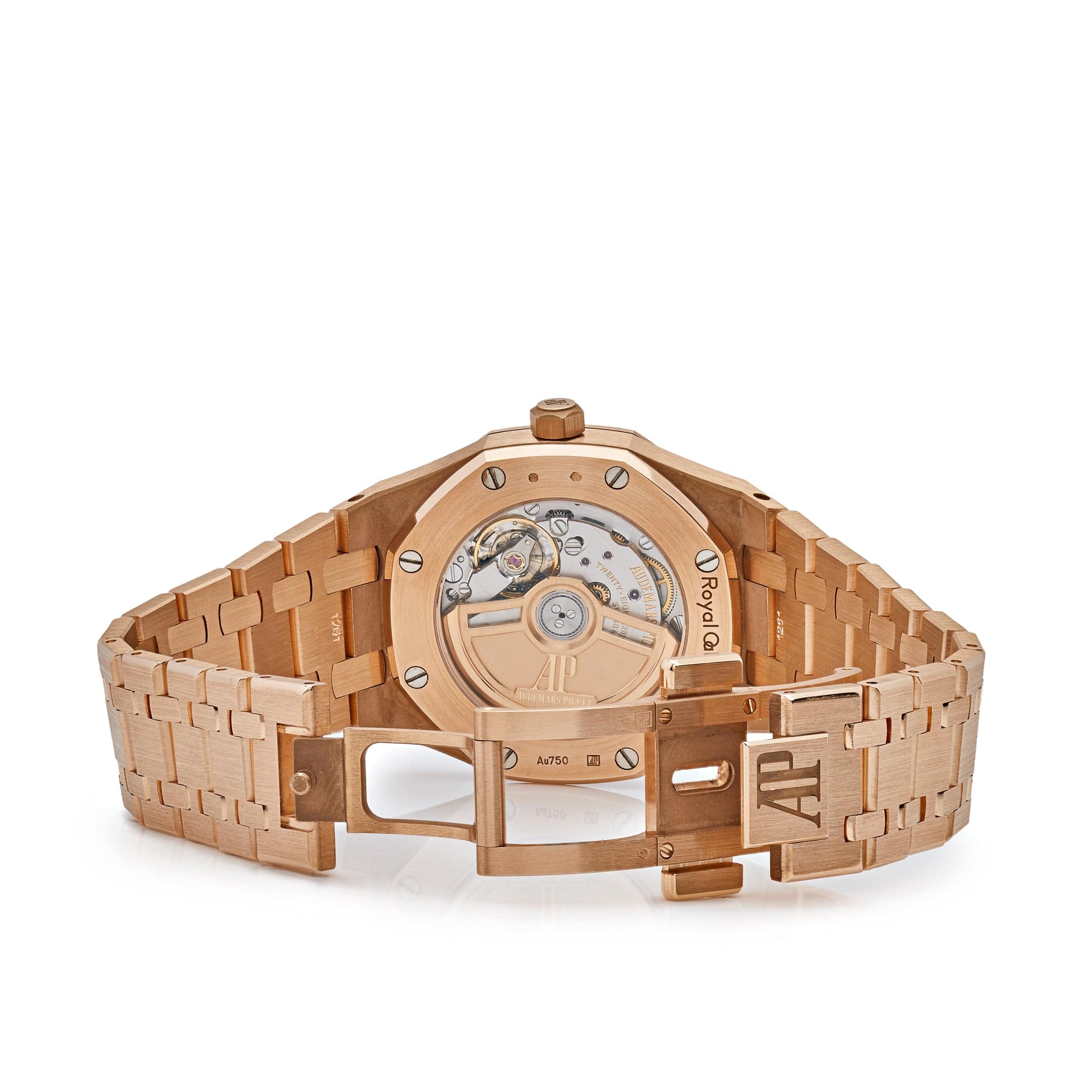 Audemars Piguet Royal Oak 77351OR.ZZ.1261OR.01 Rose Gold White Dial Diamond Bezel (2022) view 6