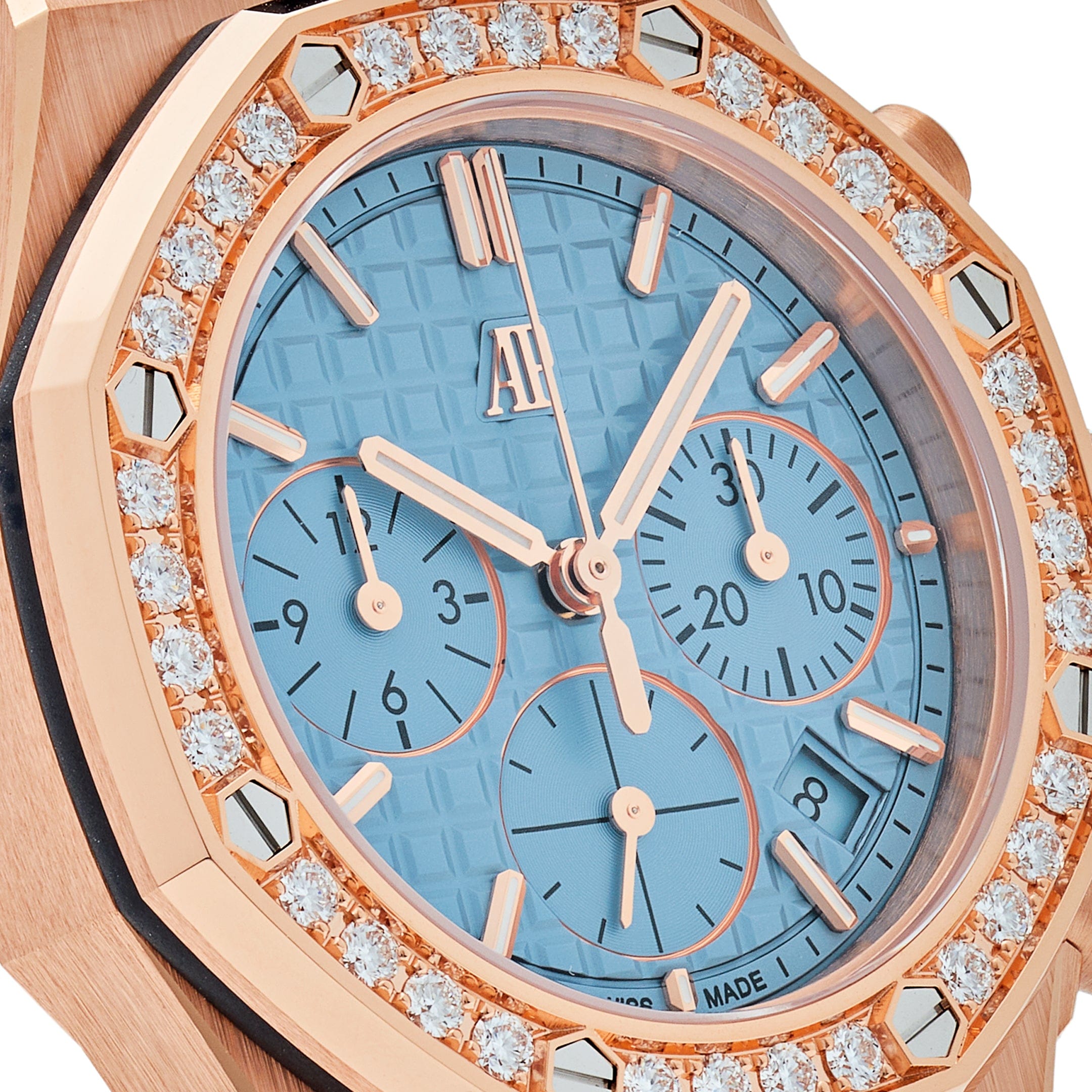 Audemars Piguet Royal Oak Offshore 26231OR.ZZ.A085CA.01 Chronograph Rose Gold Blue Dial Diamond Bezel (2023) view 5