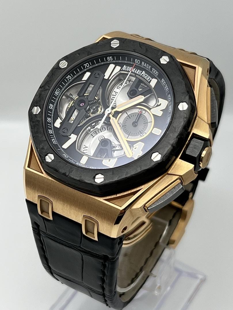 Audemars Piguet Royal Oak Offshore 26288OF.OO.D002CR.01 Chronograph 'Tourbillon' Rose Gold Black Dial view 4