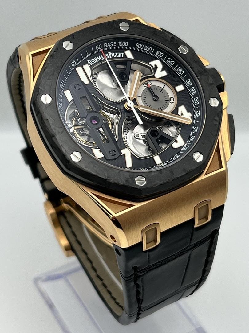 Audemars Piguet Royal Oak Offshore 26288OF.OO.D002CR.01 Chronograph 'Tourbillon' Rose Gold Black Dial view 5