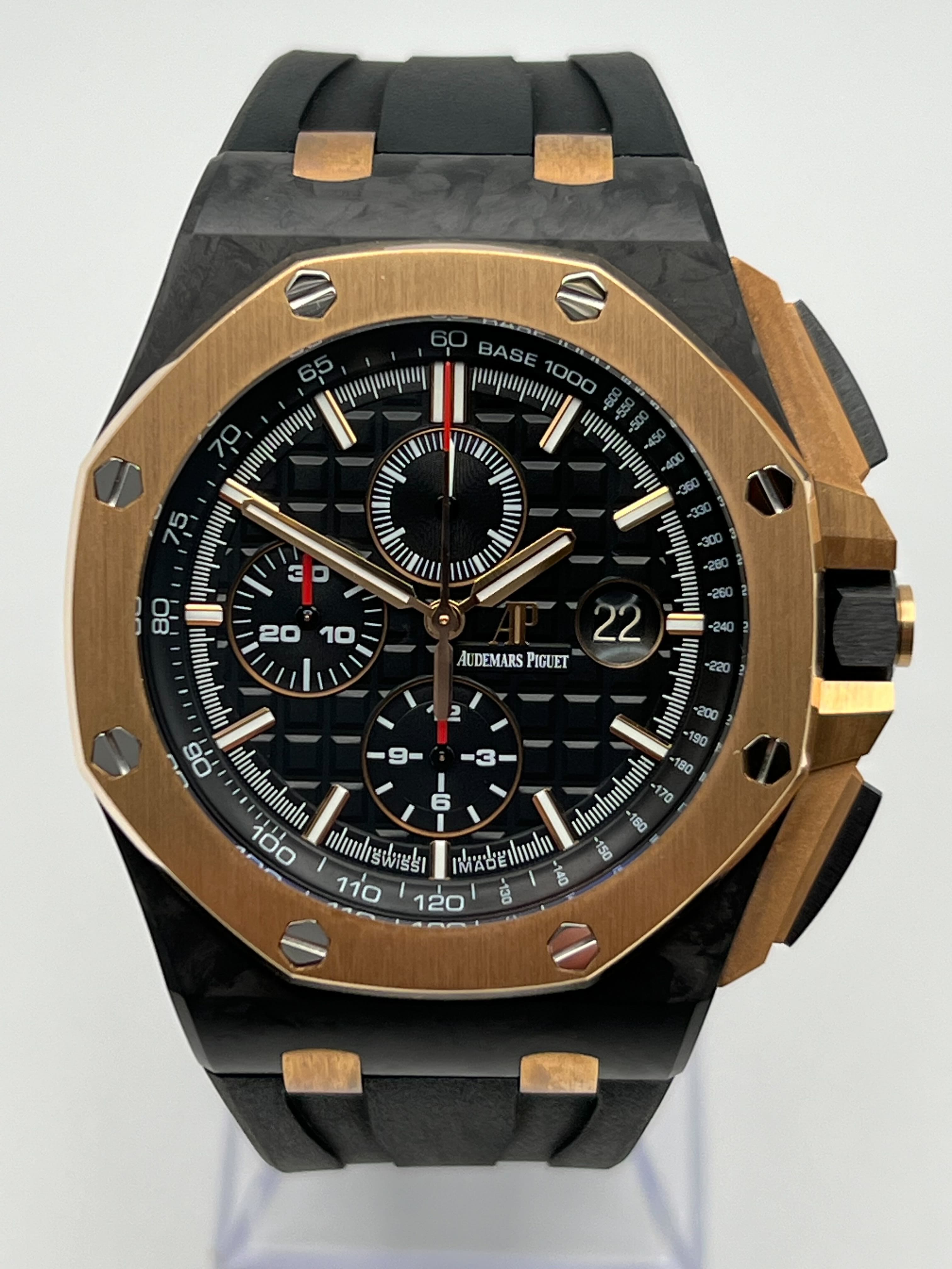 Audemars Piguet Royal Oak Offshore 26406FR.OO.A002CA.01 Chronograph 'QE II Cup 2016' Black and Rose Gold Black Dial Limited Edition view 2