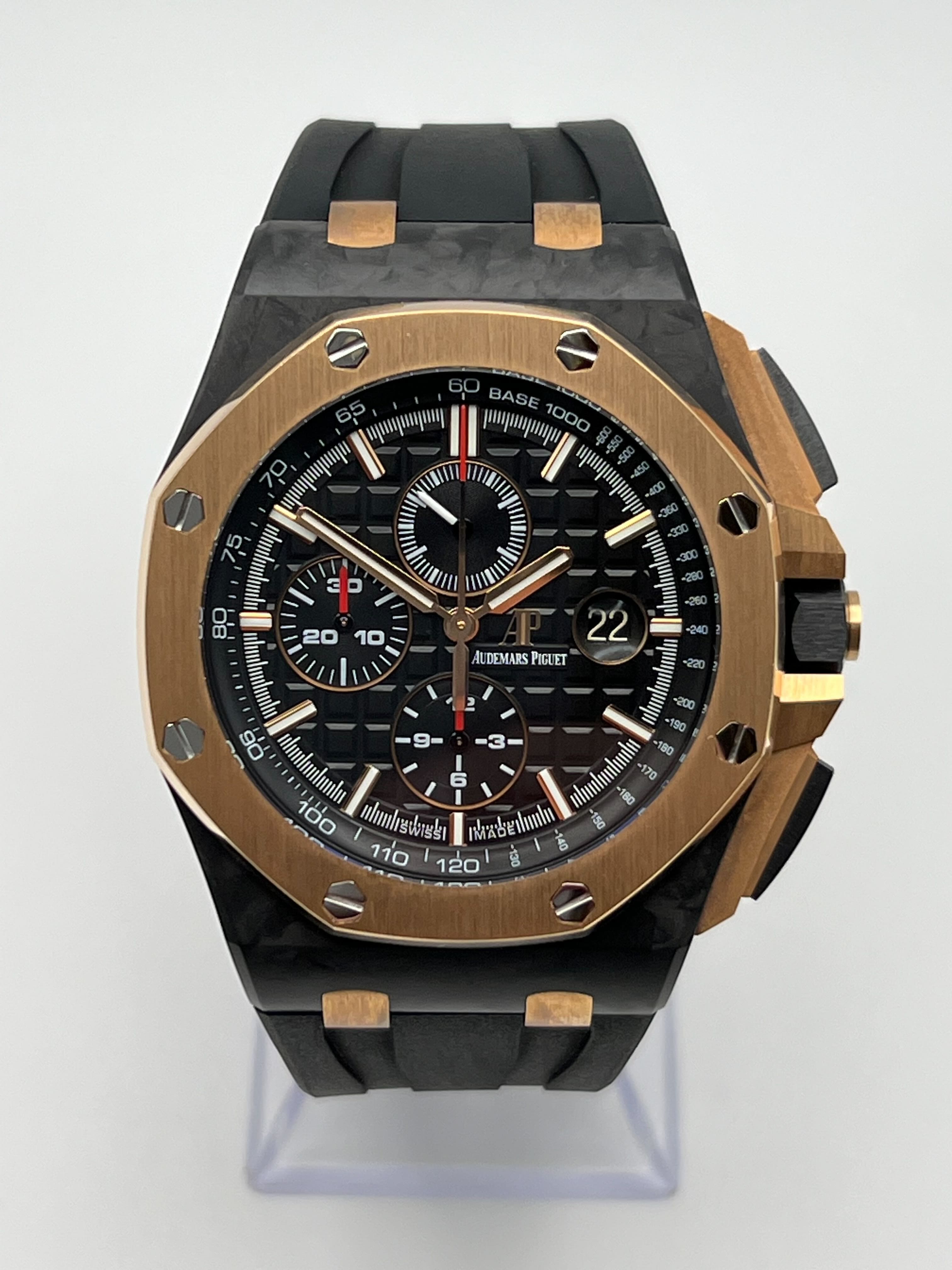 Audemars Piguet Royal Oak Offshore 26406FR.OO.A002CA.01 Chronograph 'QE II Cup 2016' Black and Rose Gold Black Dial Limited Edition view 3