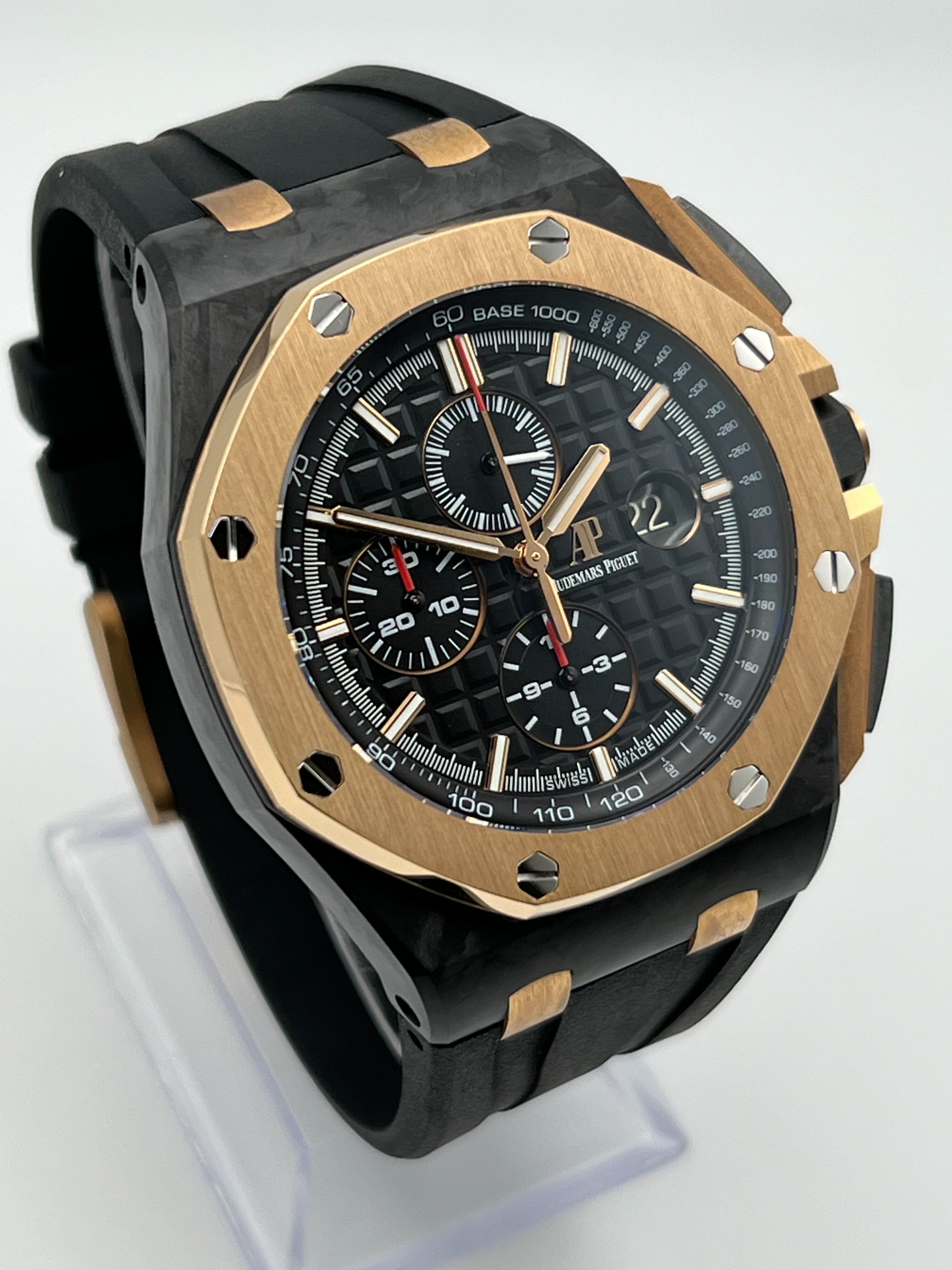 Audemars Piguet Royal Oak Offshore 26406FR.OO.A002CA.01 Chronograph 'QE II Cup 2016' Black and Rose Gold Black Dial Limited Edition view 4
