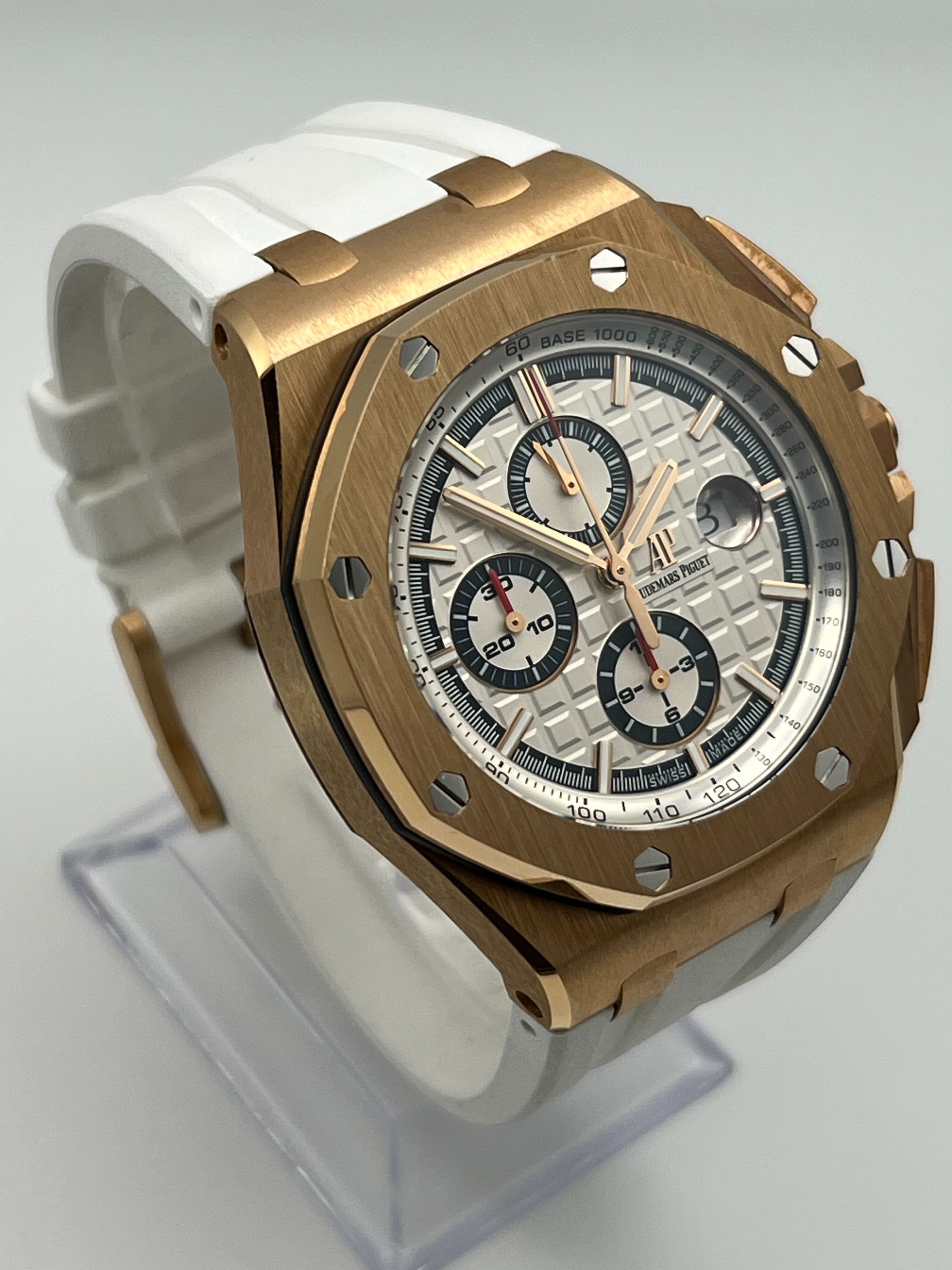 Audemars Piguet Royal Oak Offshore 26408OR.OO.A010CA.01.99 Chronograph 'Summer Byblos Edition' Rose Gold White Dial Limited Edition view 3