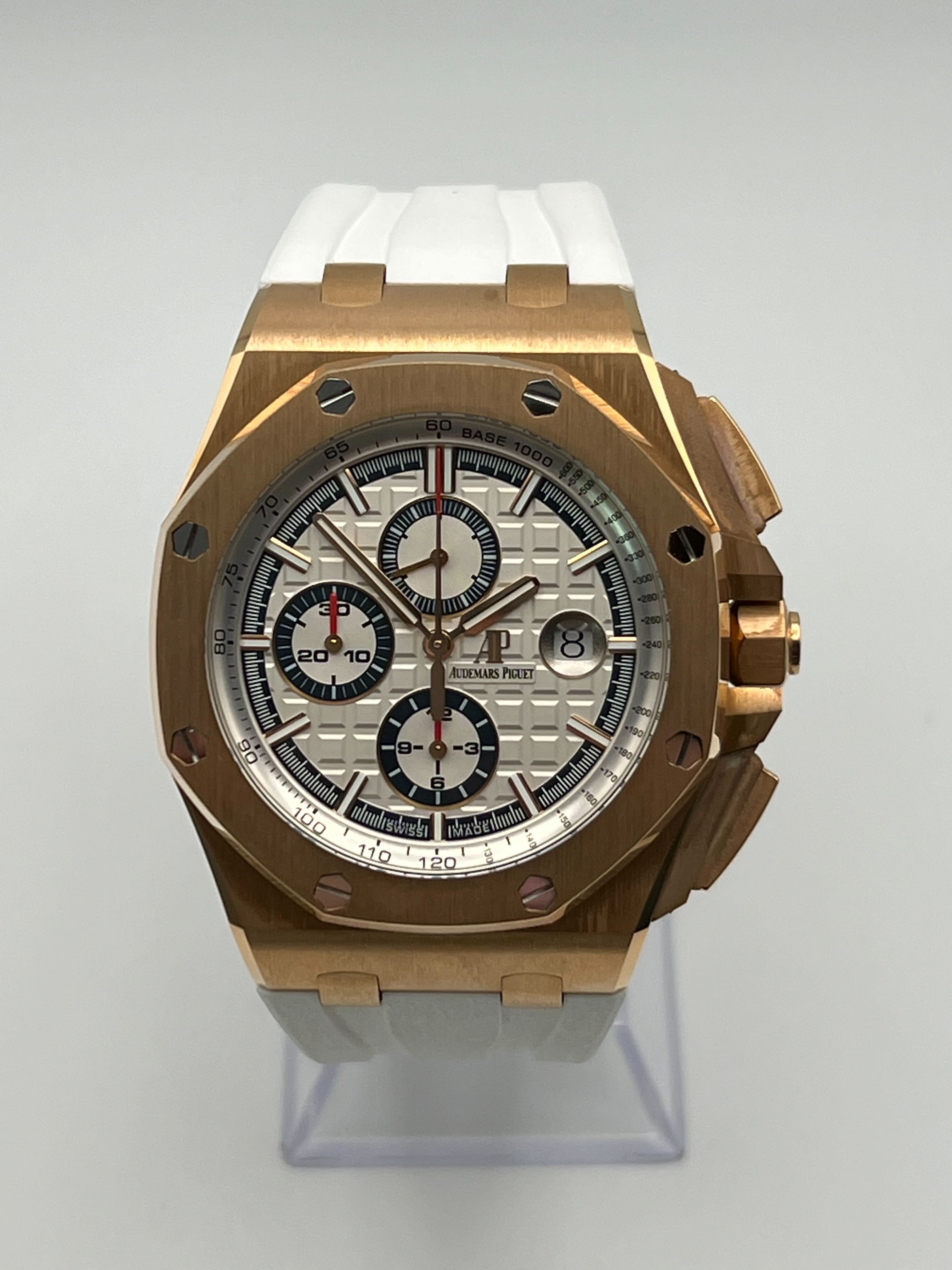 Audemars Piguet Royal Oak Offshore 26408OR.OO.A010CA.01.99 Chronograph 'Summer Byblos Edition' Rose Gold White Dial Limited Edition view 4