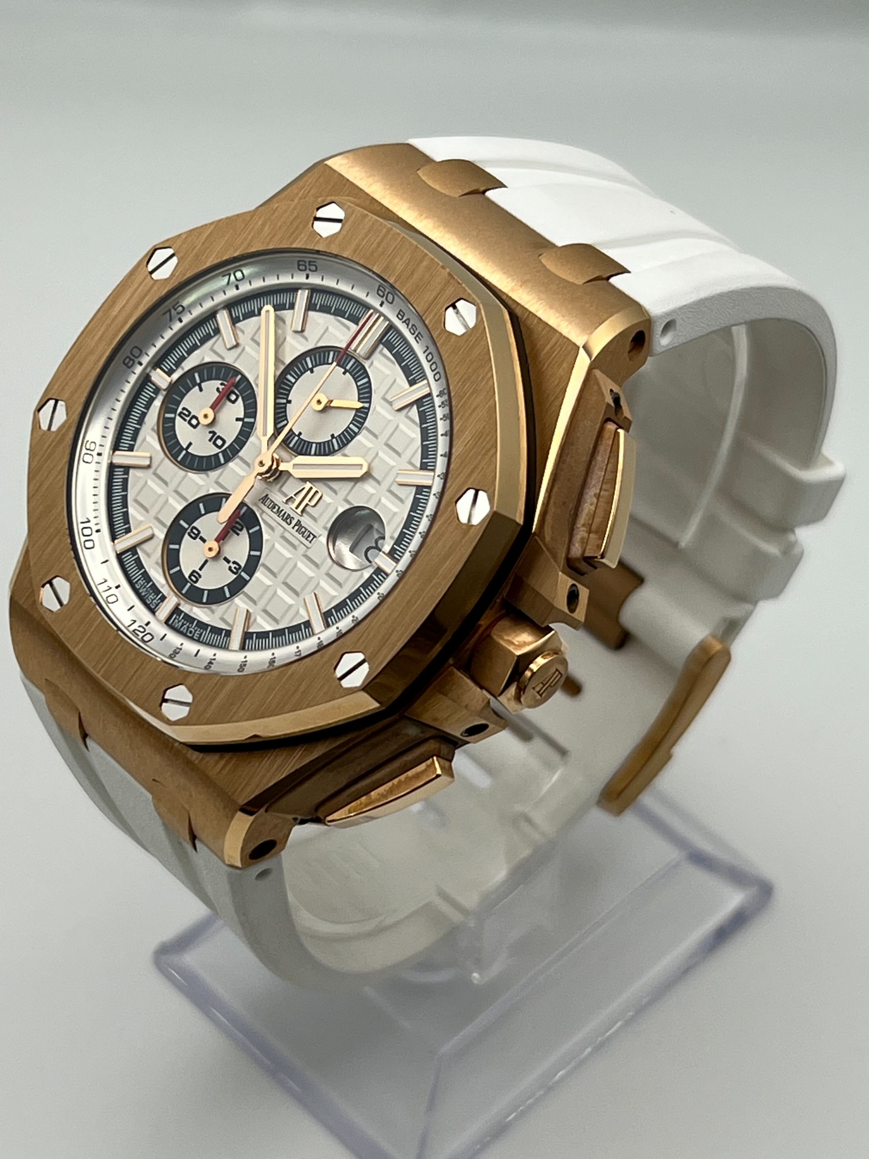 Audemars Piguet Royal Oak Offshore 26408OR.OO.A010CA.01.99 Chronograph 'Summer Byblos Edition' Rose Gold White Dial Limited Edition view 5