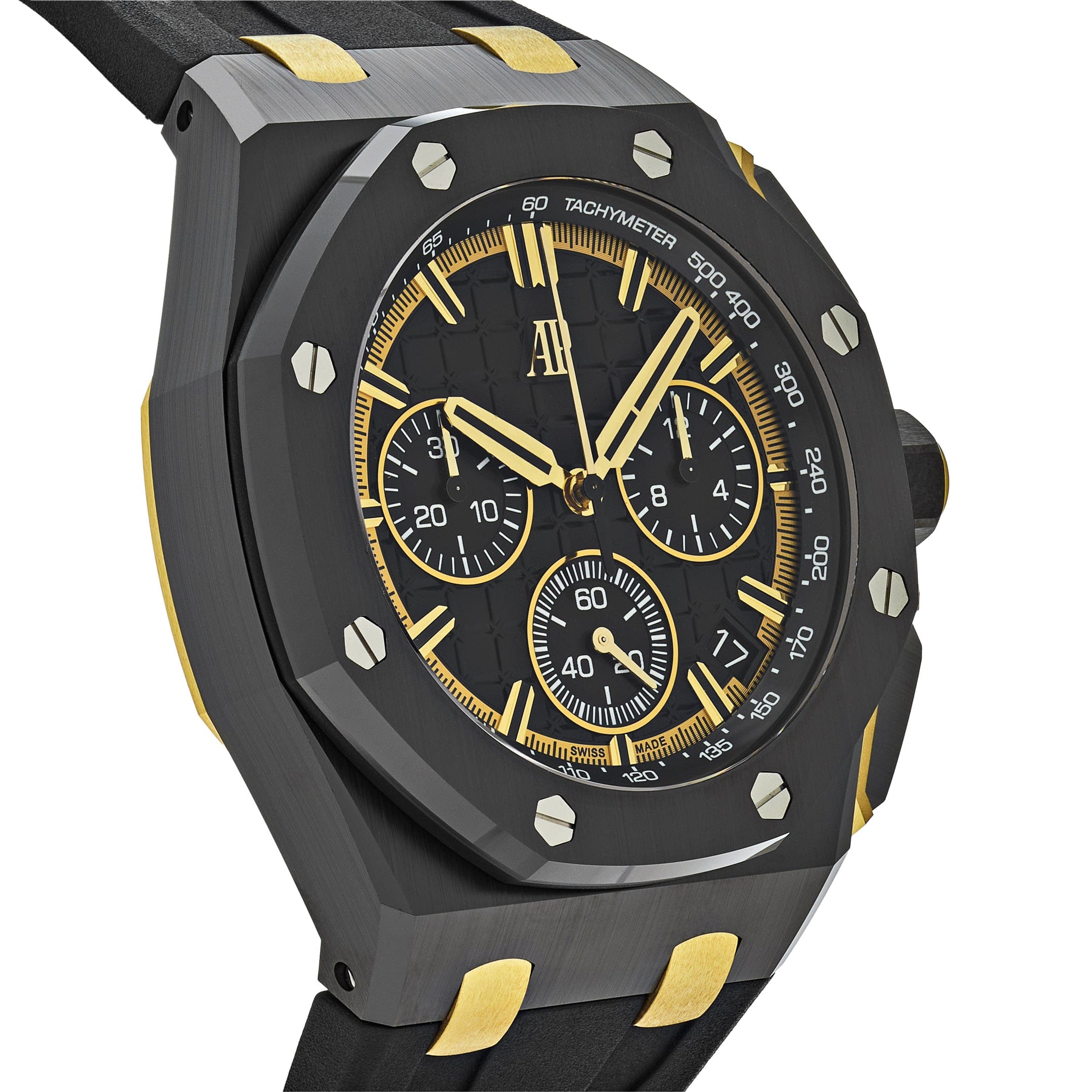 Audemars Piguet Royal Oak Offshore 26420CE.OO.A127CR.01 Chronograph Black Ceramic/Yellow Gold Black Dial view 3